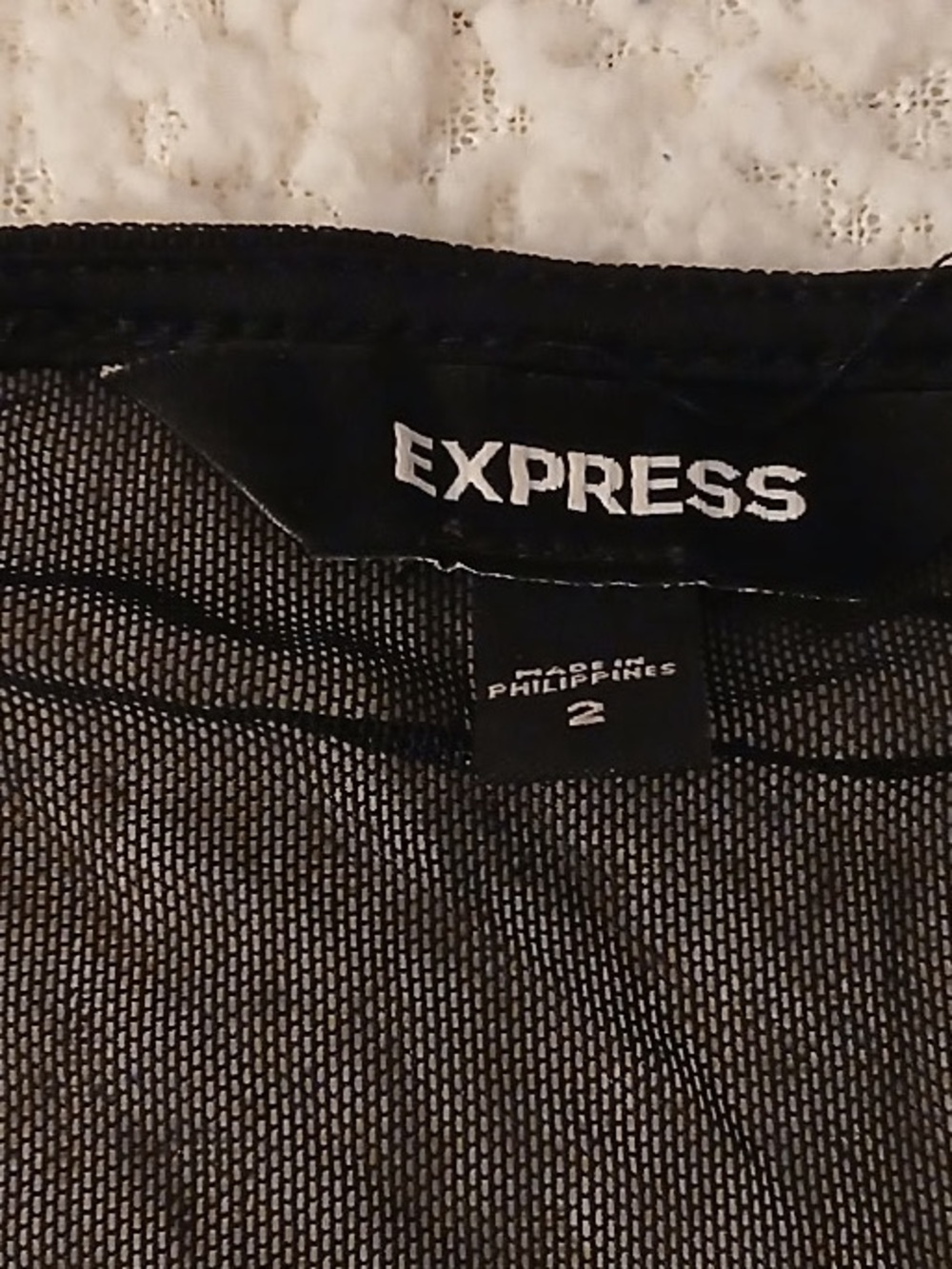 Express Black Long-Sleeve Sheer-Panel Bodycon Dress - Picture 7 of 9